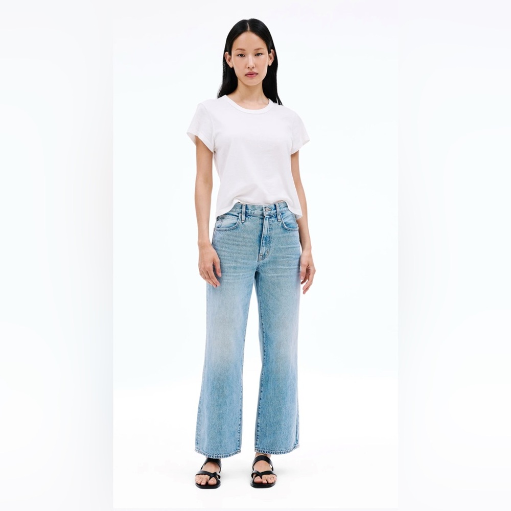 SLVRLAKE Grace Ankle Wide-Leg Light Blue Jeans 32